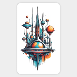 Futuristic Elegance: Minimalist Marvels Sticker